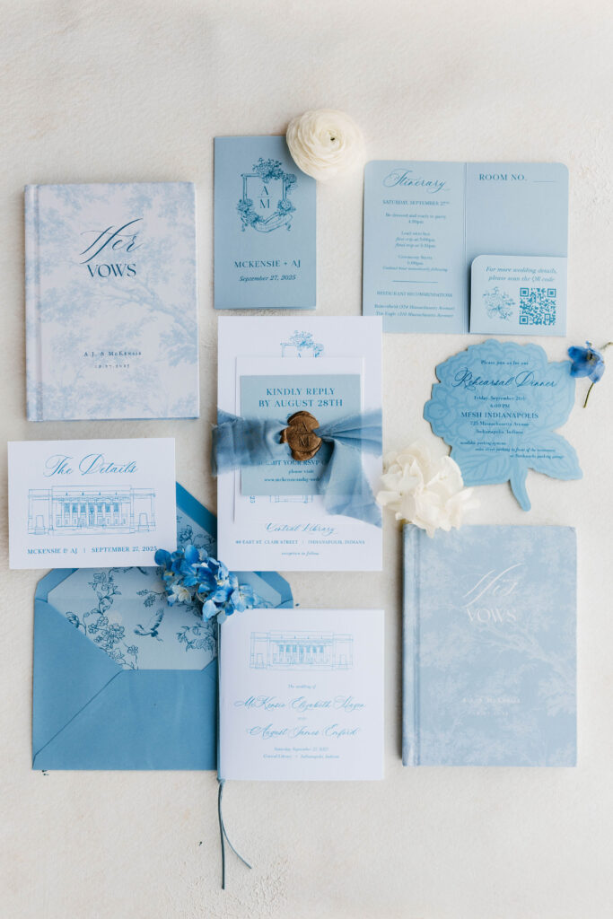 luxury custom stationery for an Indianapolis wedding