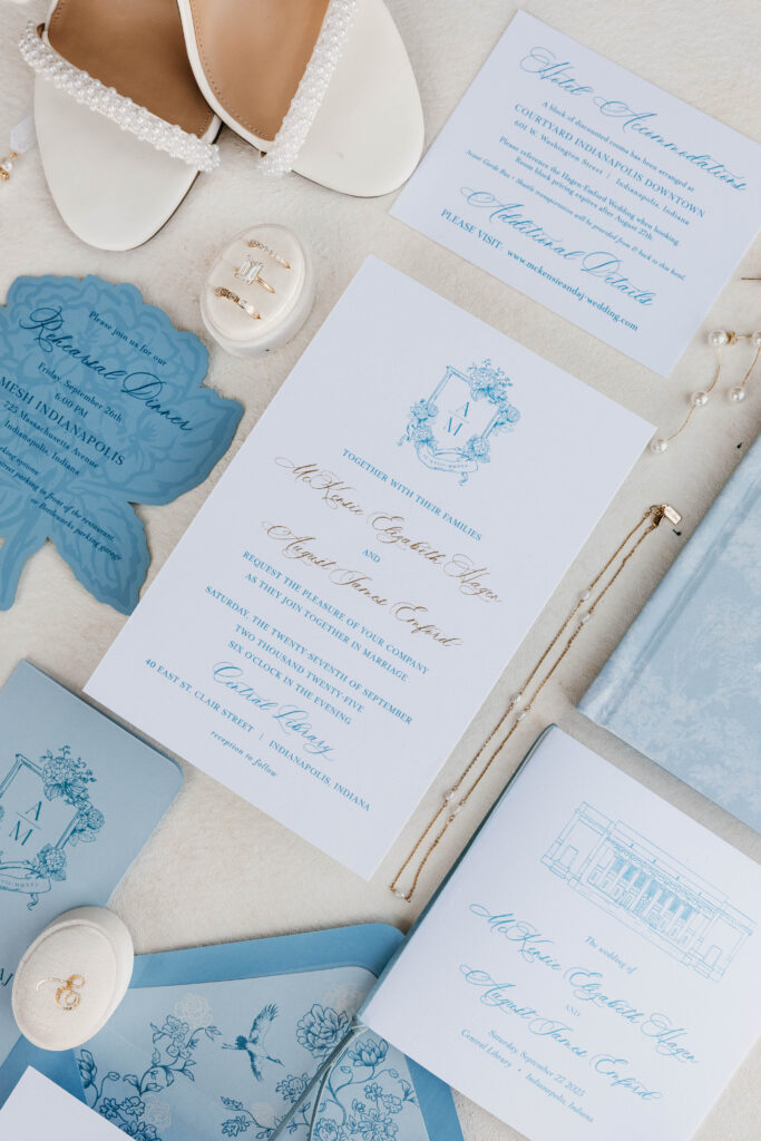 luxury custom stationery for an Indianapolis wedding