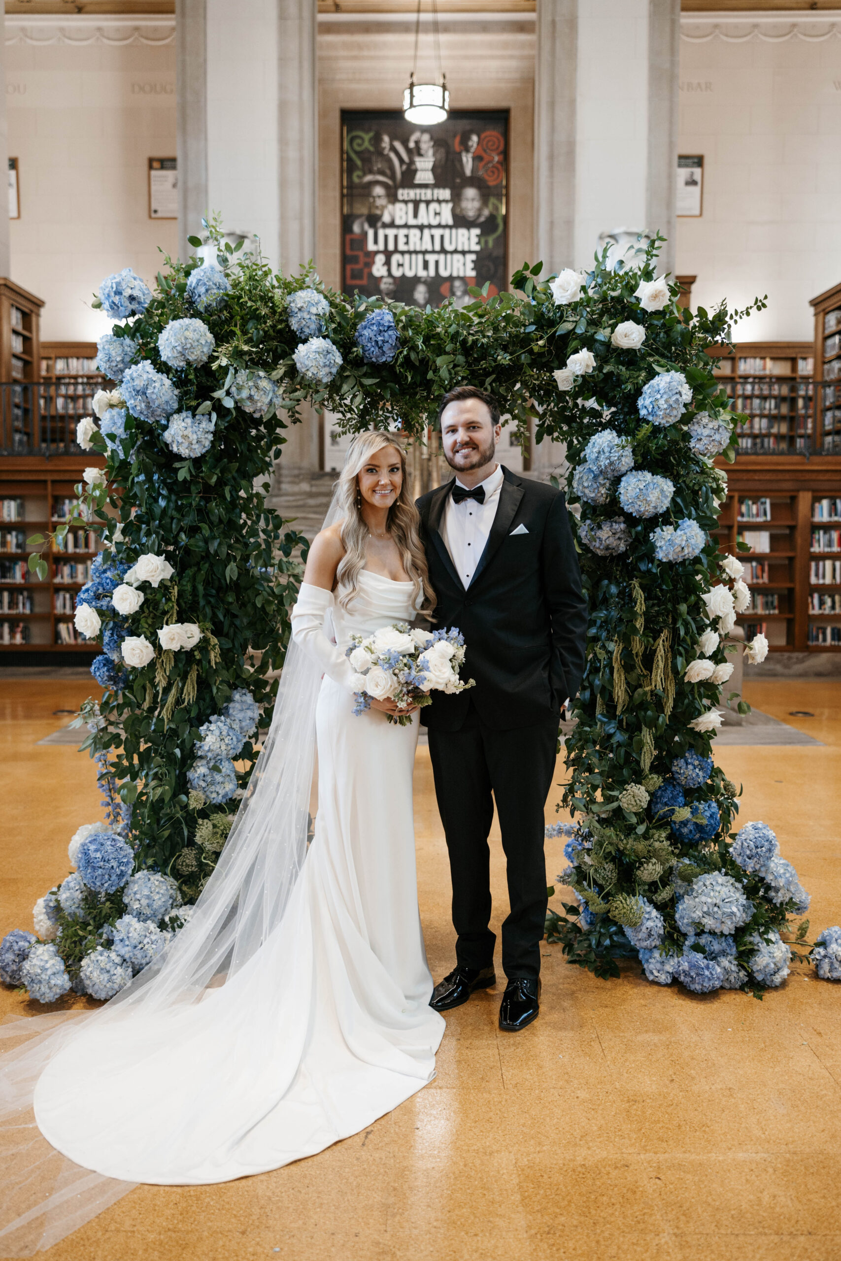 luxury wedding at Central Library Indianapolis